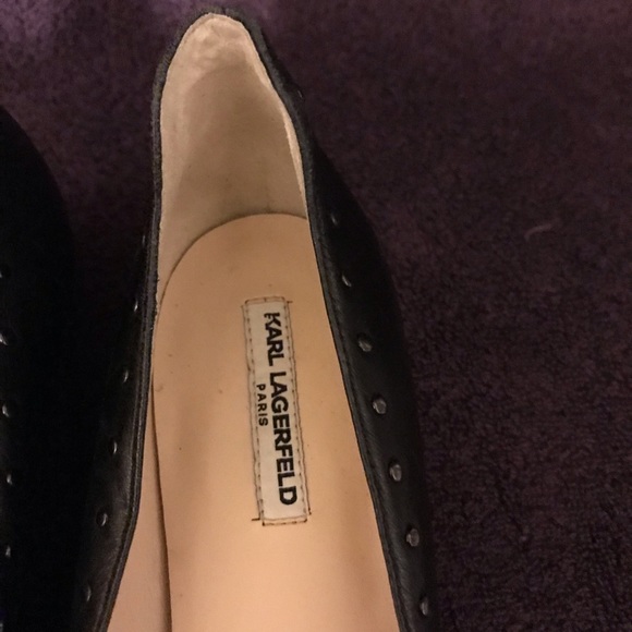 Karl Lagerfeld Leather Flats Shoes Size 9 - Picture 3 of 6